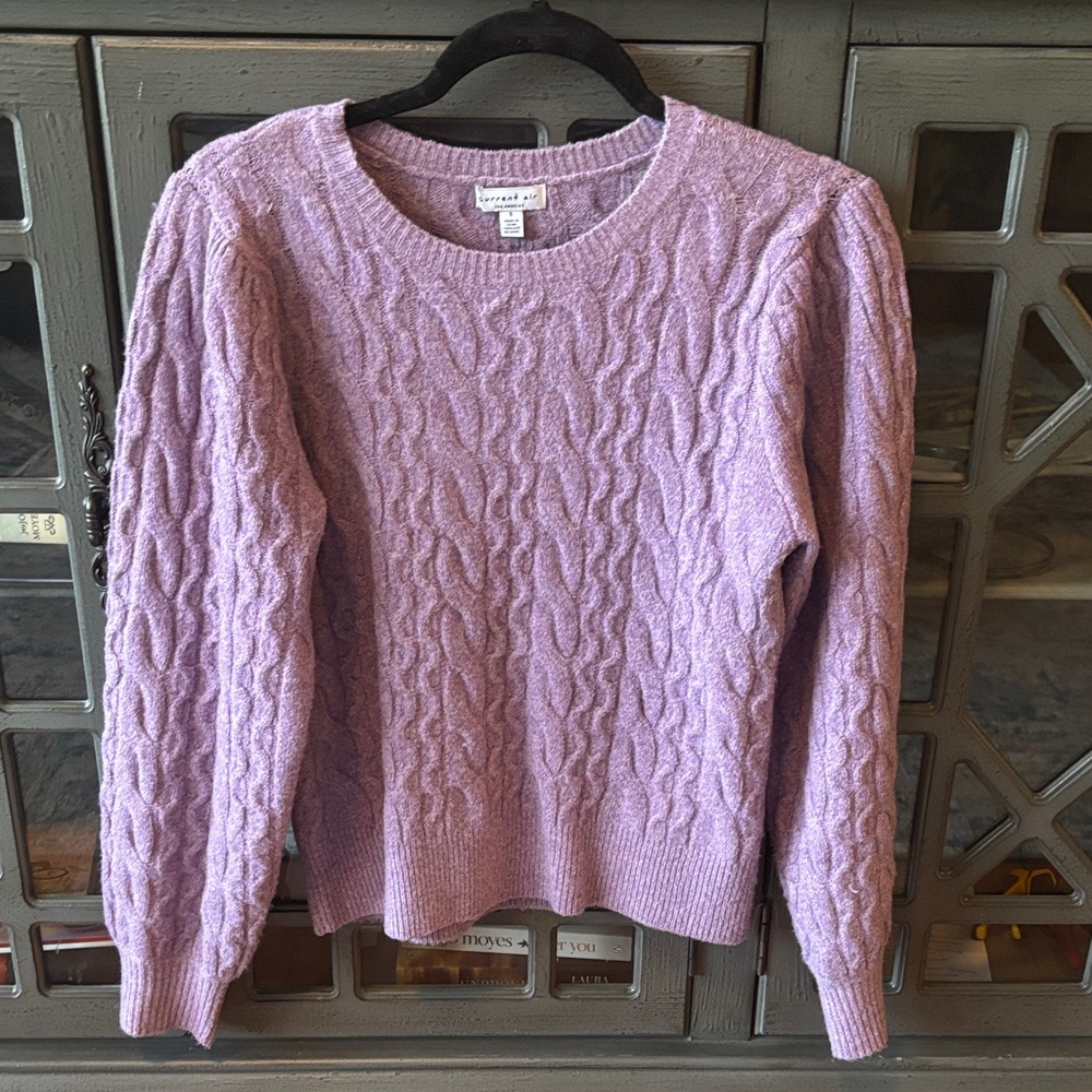 Current Air Lavender Cable Knit Sweater